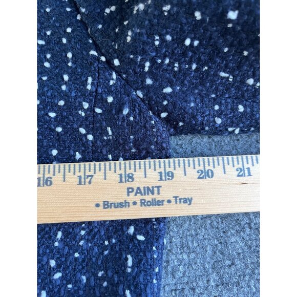 J.Crew Womens Navy & White Textured Tweed Jacket With Ric Rac Trim Size 8 New - Picture 7 of 9